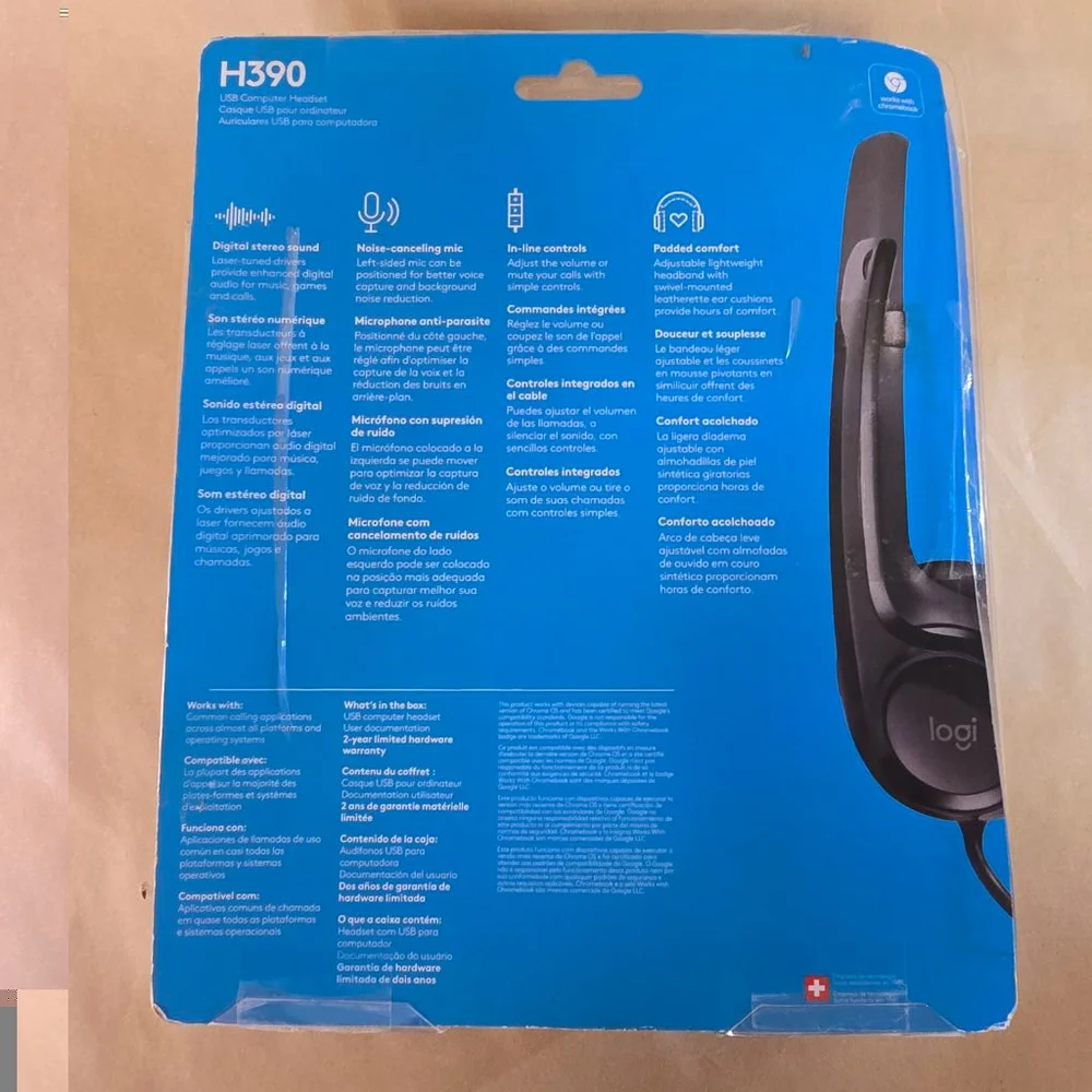 Brand New Logitech H390 Over-Head Comfort USB Headset - Conference Teams Zoom